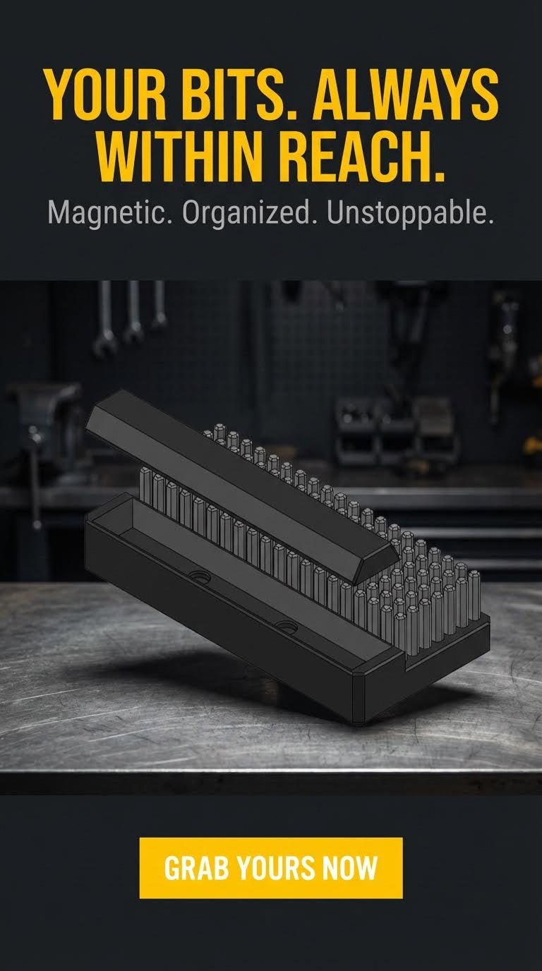 DeWalt Tough Case Hex Bit Tray Magnetic Parts Tray. - WM Prints LLC