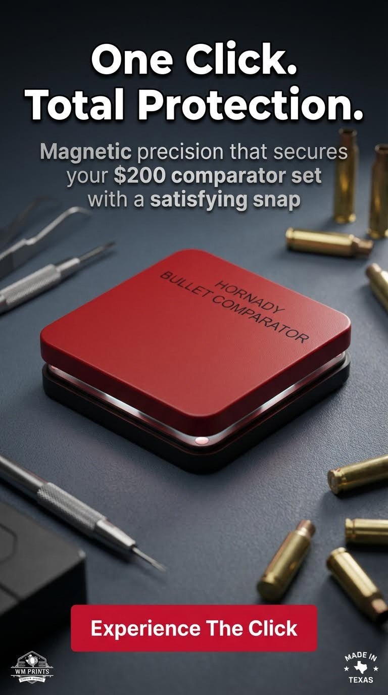 Hornady Bullet Comparator magnetic case. - WM Prints LLC