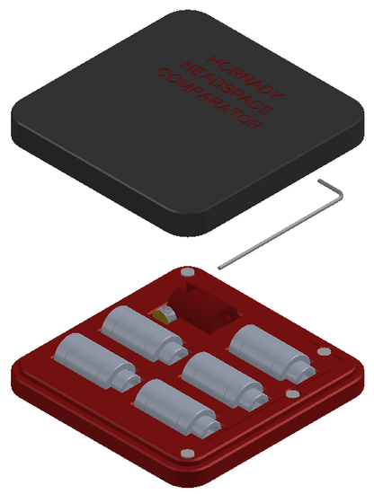 Hornady Headspace Comparator magnetic case. - WM Prints LLC