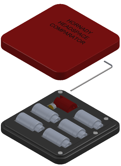 Hornady Headspace Comparator magnetic case. - WM Prints LLC