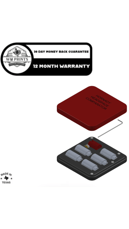 Hornady Headspace Comparator magnetic case. - WM Prints LLC