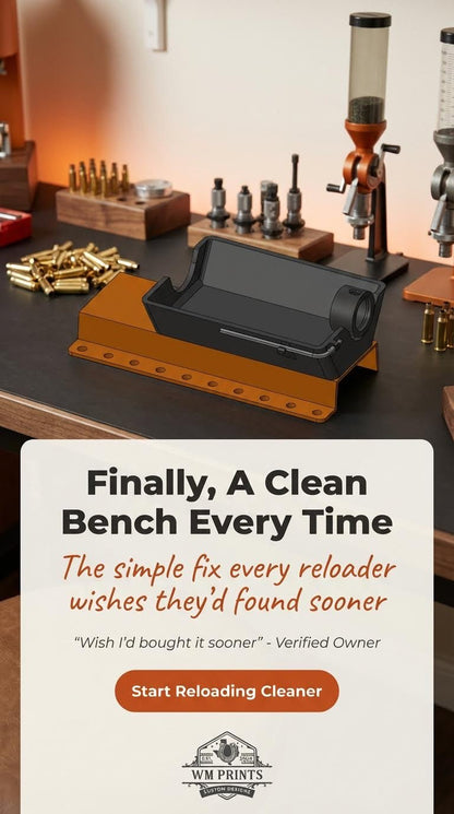 Lyman style brass case trimming catcher. - WM Prints LLC