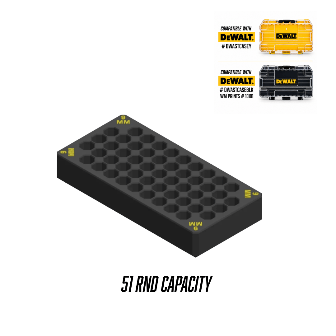 Made for DeWalt Toughcase compatible ammo inserts. - WM Prints LLC