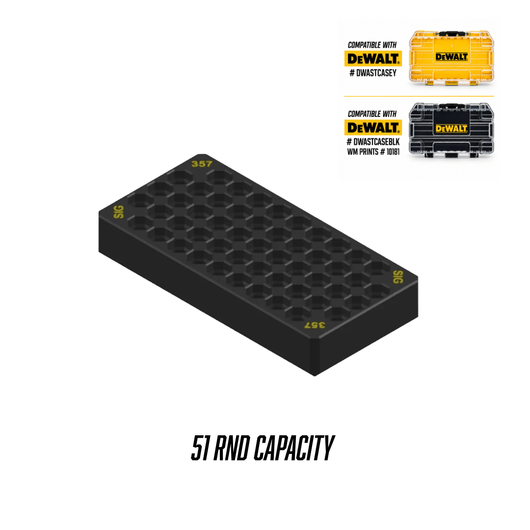 Made for DeWalt Toughcase compatible ammo inserts. - WM Prints LLC