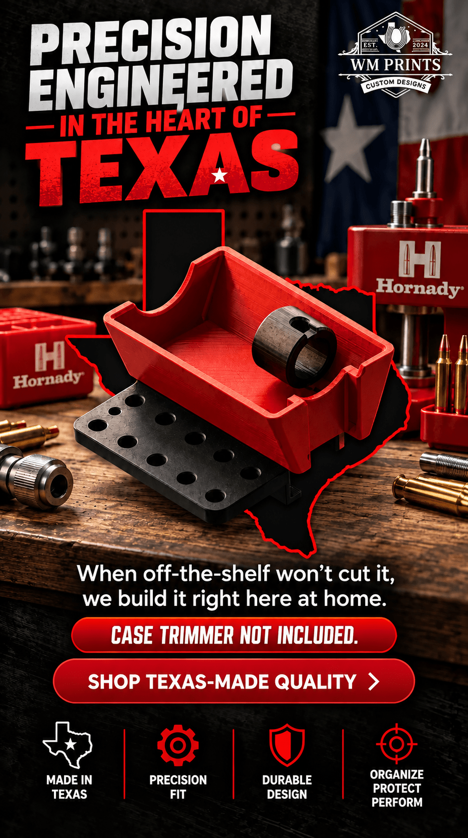 Made for Hornady style brass case trimming catcher - WM Prints LLC