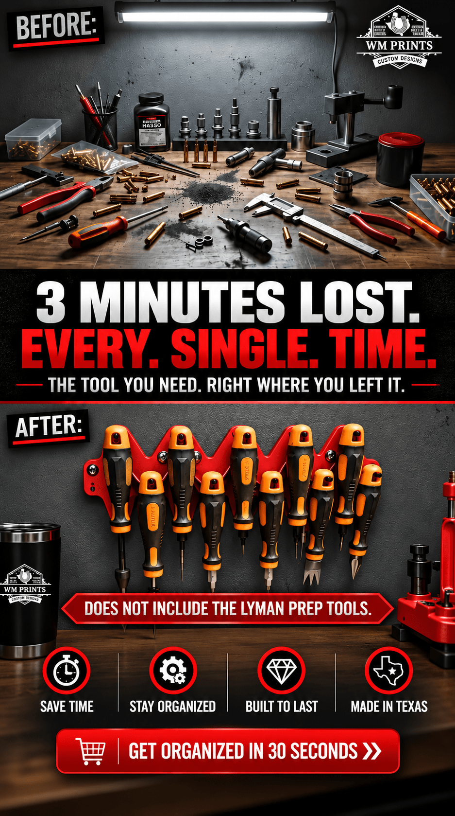 Made for Lyman Type prep tools holder - WM Prints LLC