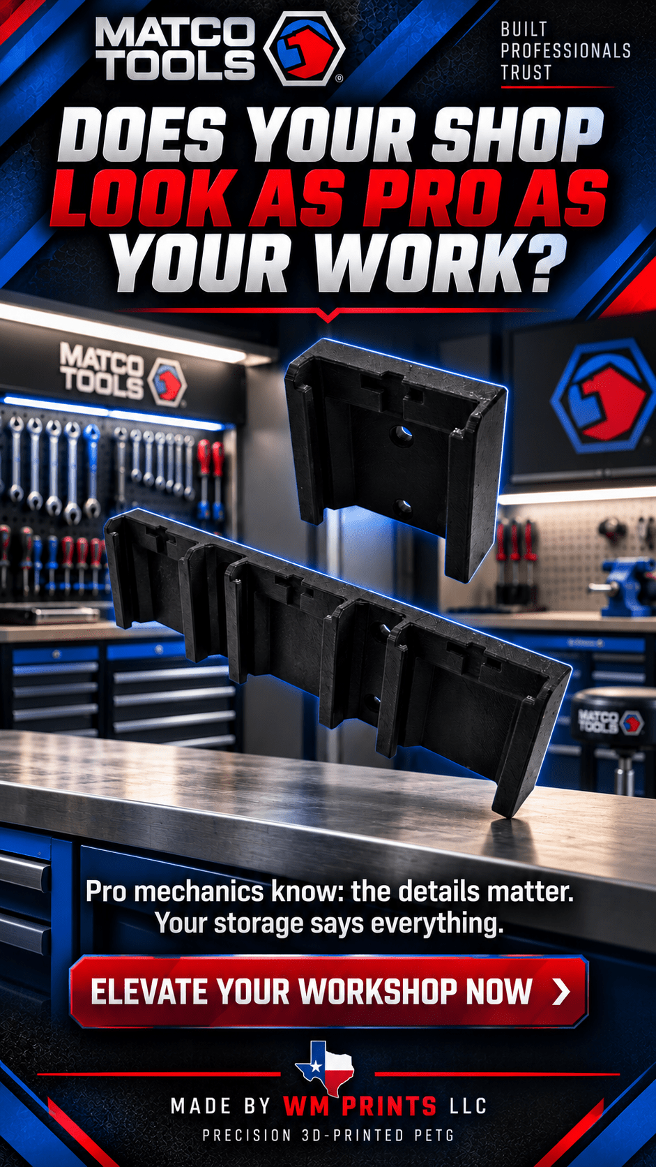 Made for Matco type battery mounts - WM Prints LLC