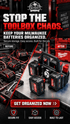 Made for Milwaukee batteries carrier with built in Air Tag holder. - WM Prints LLC