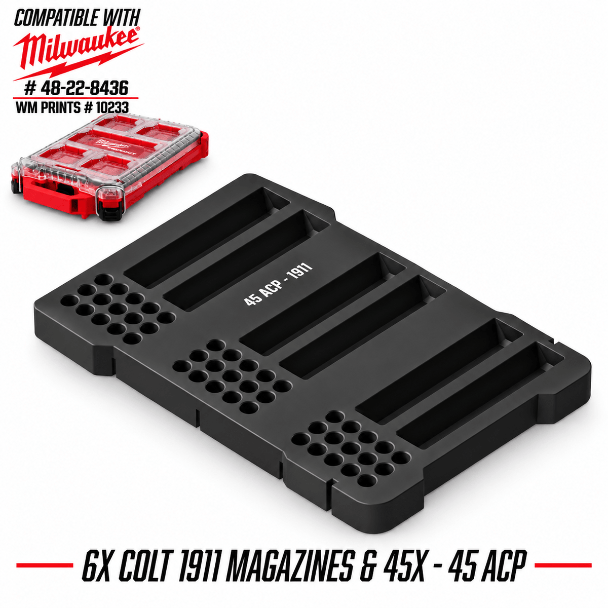 Made for Milwaukee Packouts 1911 Magazine Insert. - WM Prints LLC