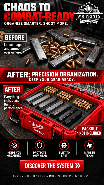 Made for Milwaukee Packouts 1911 Magazine Insert. - WM Prints LLC