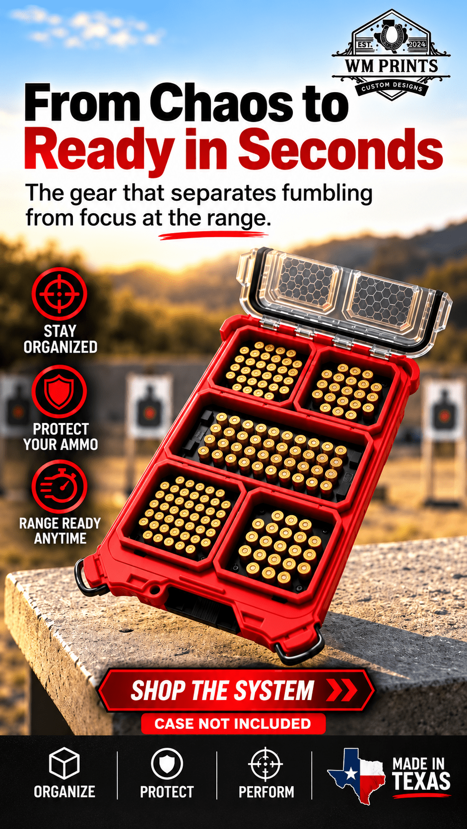 Made for Milwaukee Packouts Ammo Inserts Double Stack. - WM Prints LLC