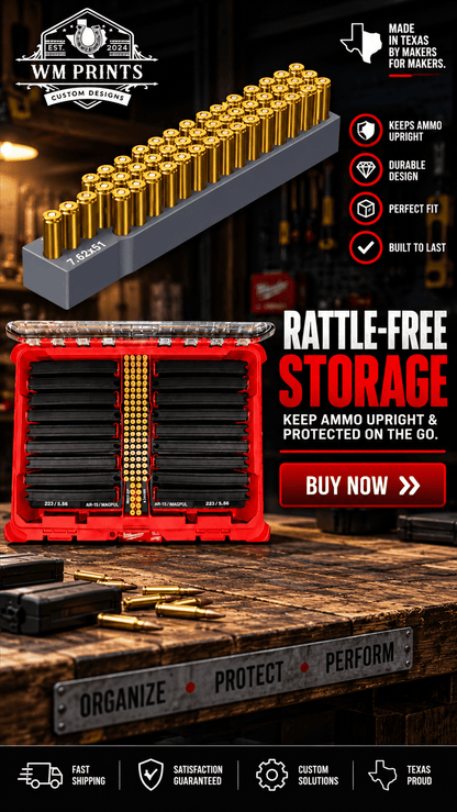 Made for Milwaukee Packouts center Ammo inserts. - WM Prints LLC
