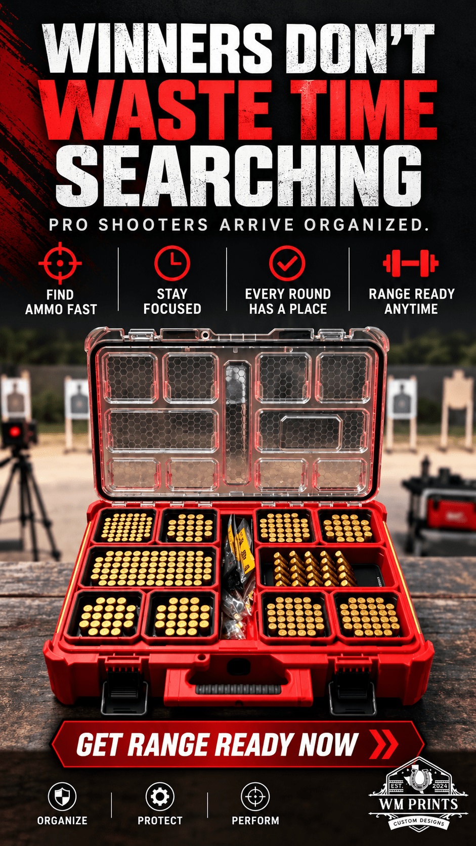 Made for Milwaukee Packouts Compact Ammo inserts. - WM Prints LLC
