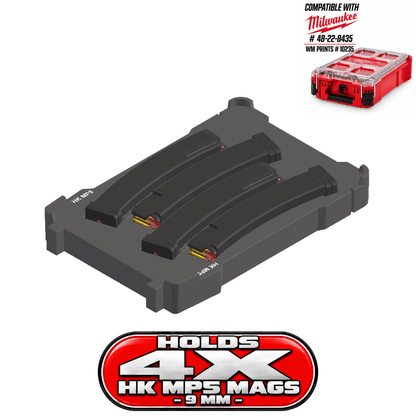 Made for Milwaukee Packouts HK MP5 Magazines Storage Insert. - WM Prints LLC