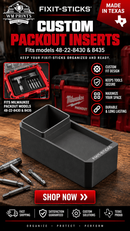 Made for Milwaukee Packouts Miscellaneous inserts for models 48-22-8430 and 48-22-8435. - WM Prints LLC