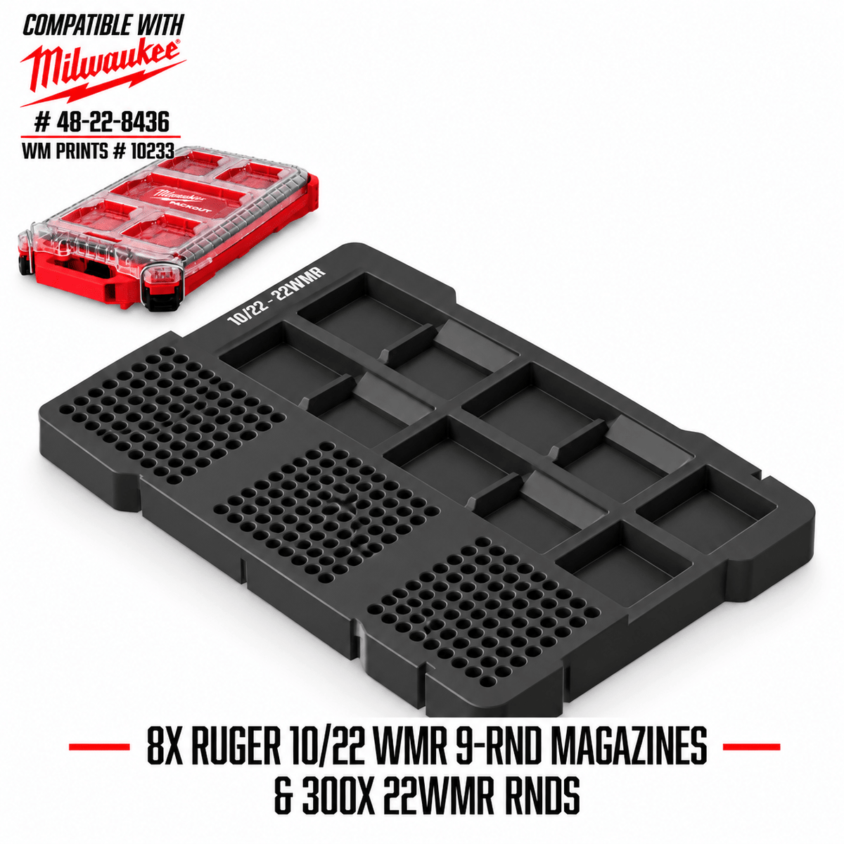 Made for Milwaukee Packouts Ruger 10-22 WMR Insert - WM Prints LLC