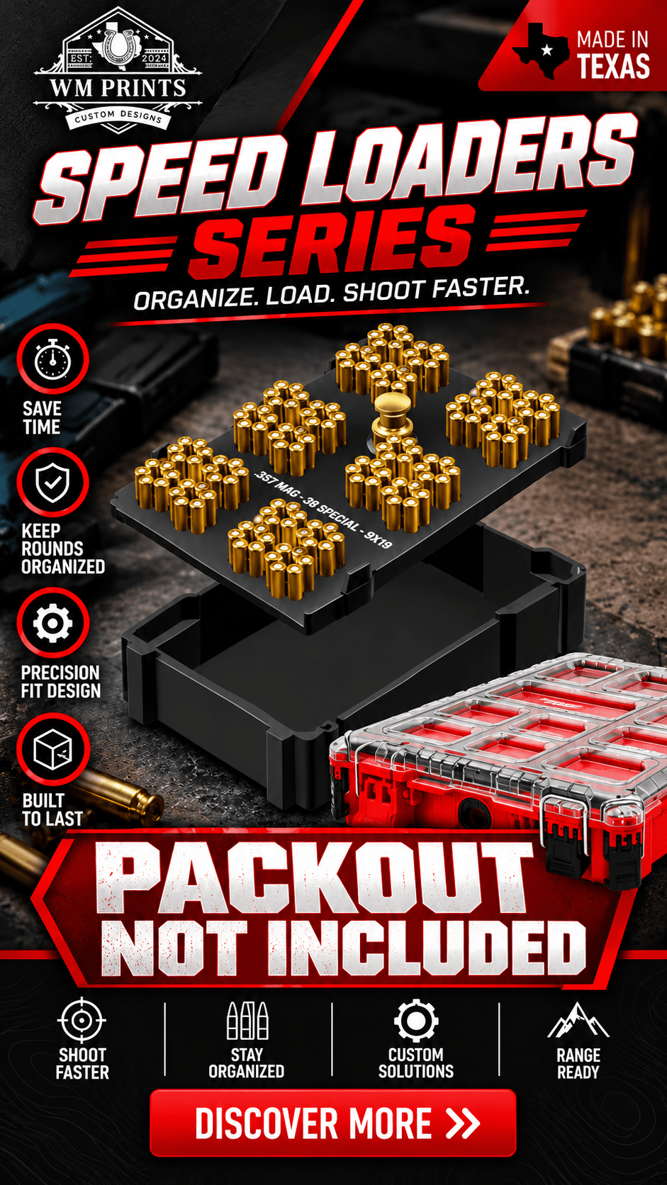 Made for Milwaukee Packouts Speed Loader Inserts - WM Prints LLC