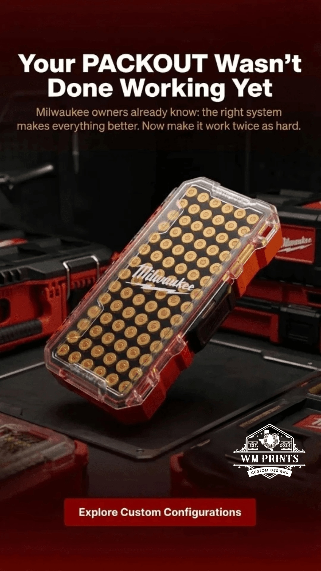 Made for Milwaukee Shockwave Ammo Inserts. - WM Prints LLC