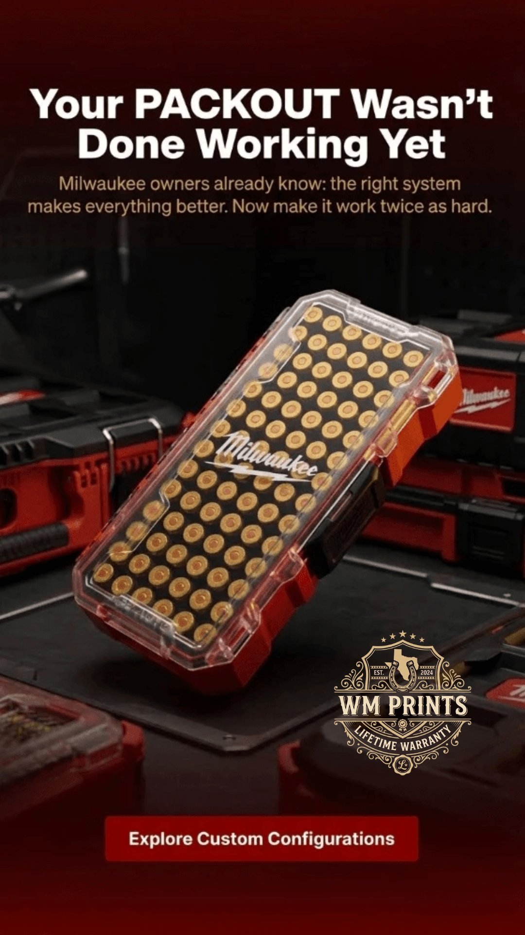 Made for Milwaukee Shockwave Ammo Inserts. - WM Prints LLC