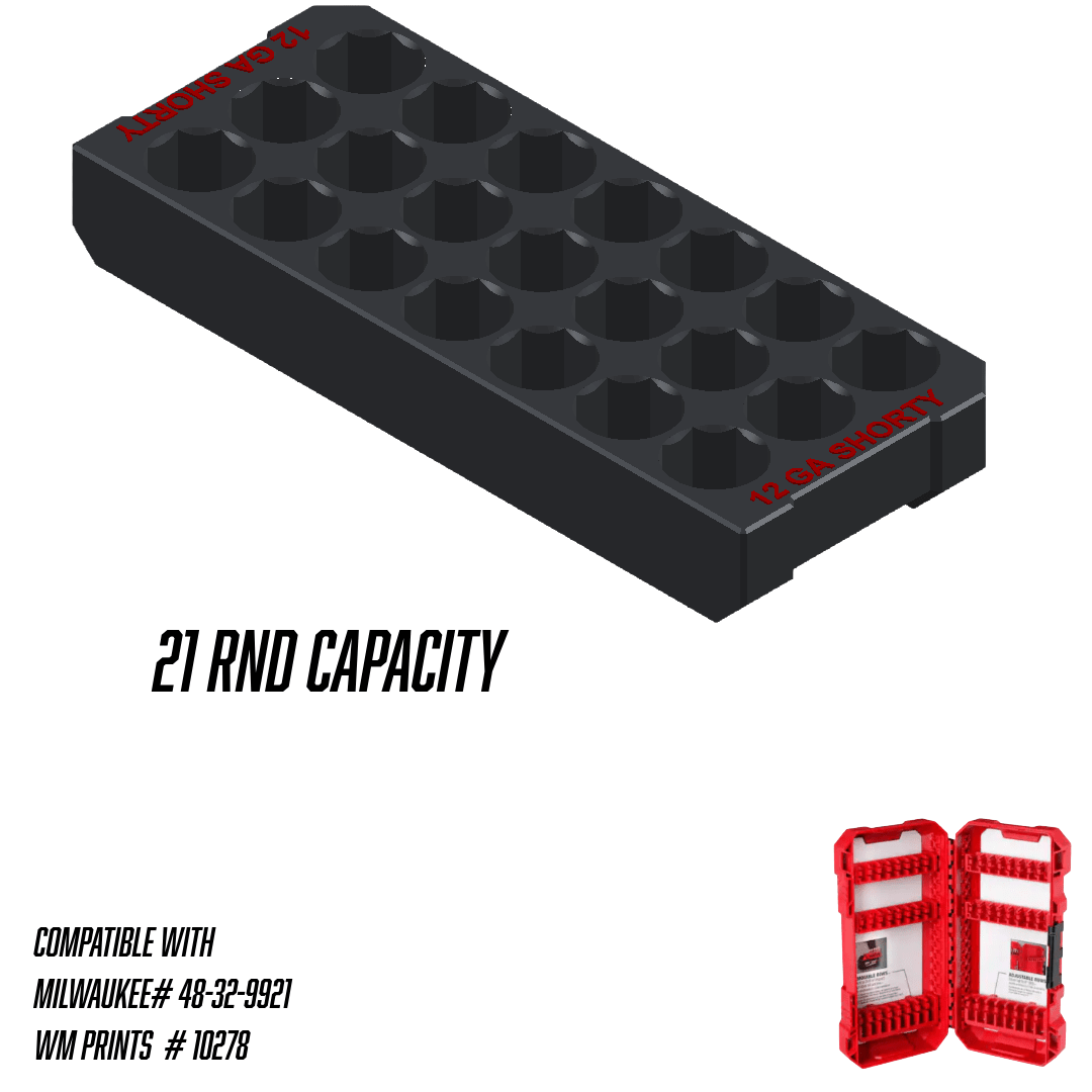 Made for Milwaukee Shockwave Ammo Inserts. - WM Prints LLC