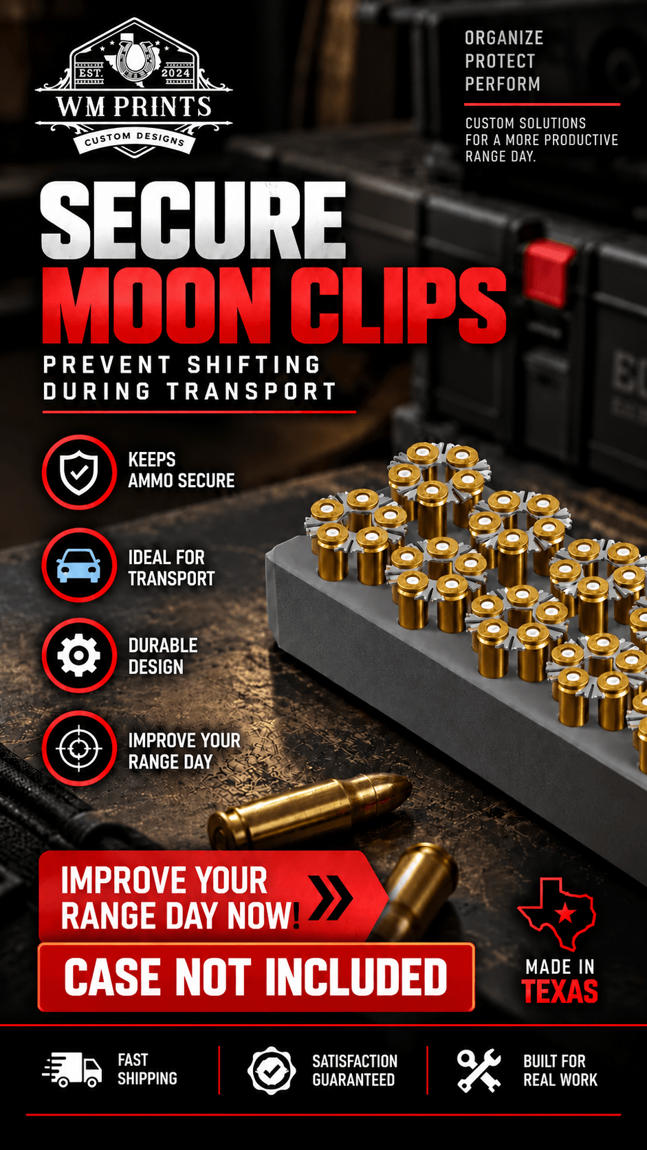 Made for Milwaukee SHOCKWAVE™ Revolver Moon Clip Inserts - WM Prints LLC