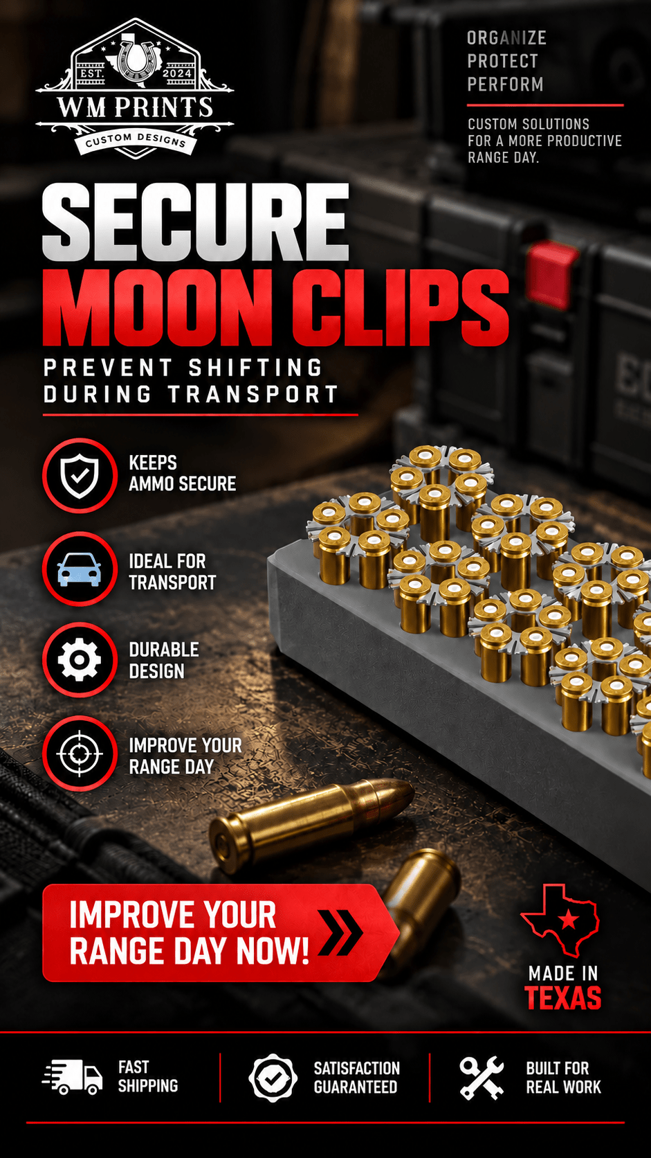 Made for Milwaukee SHOCKWAVE™ Revolver Moon Clip Inserts - WM Prints LLC