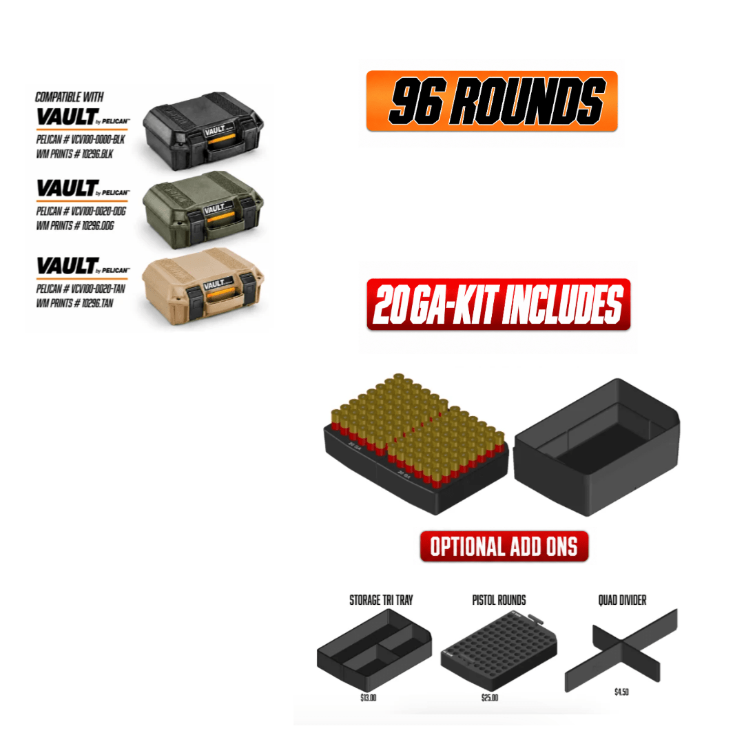 Made for Pelican Vault V100 Rifle Range kits. - WM Prints LLC