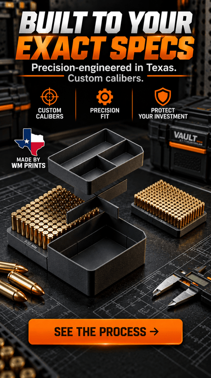 Made for Pelican Vault V100 Rifle Range kits. - WM Prints LLC