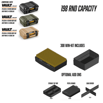 Made for Pelican Vault V100 Rifle Range kits. - WM Prints LLC