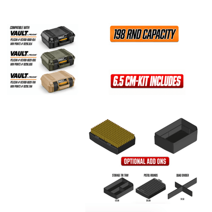 Made for Pelican Vault V100 Rifle Range kits. - WM Prints LLC