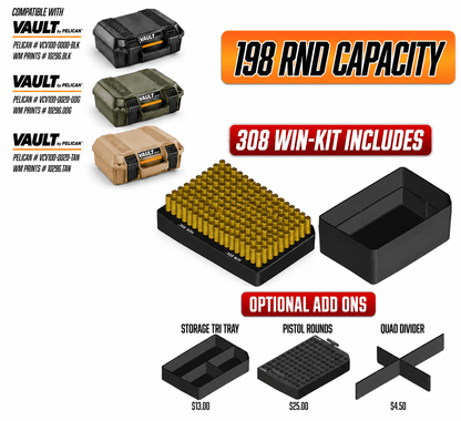 Made for Pelican Vault V100 Rifle Range kits. - WM Prints LLC