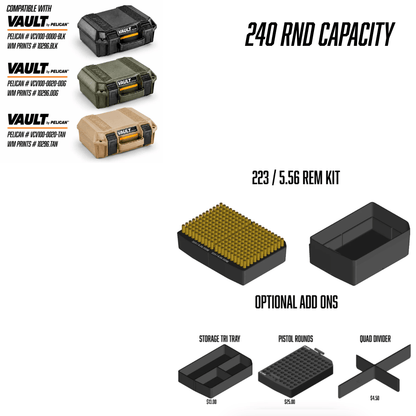 Made for Pelican Vault V100 Rifle Range kits. - WM Prints LLC
