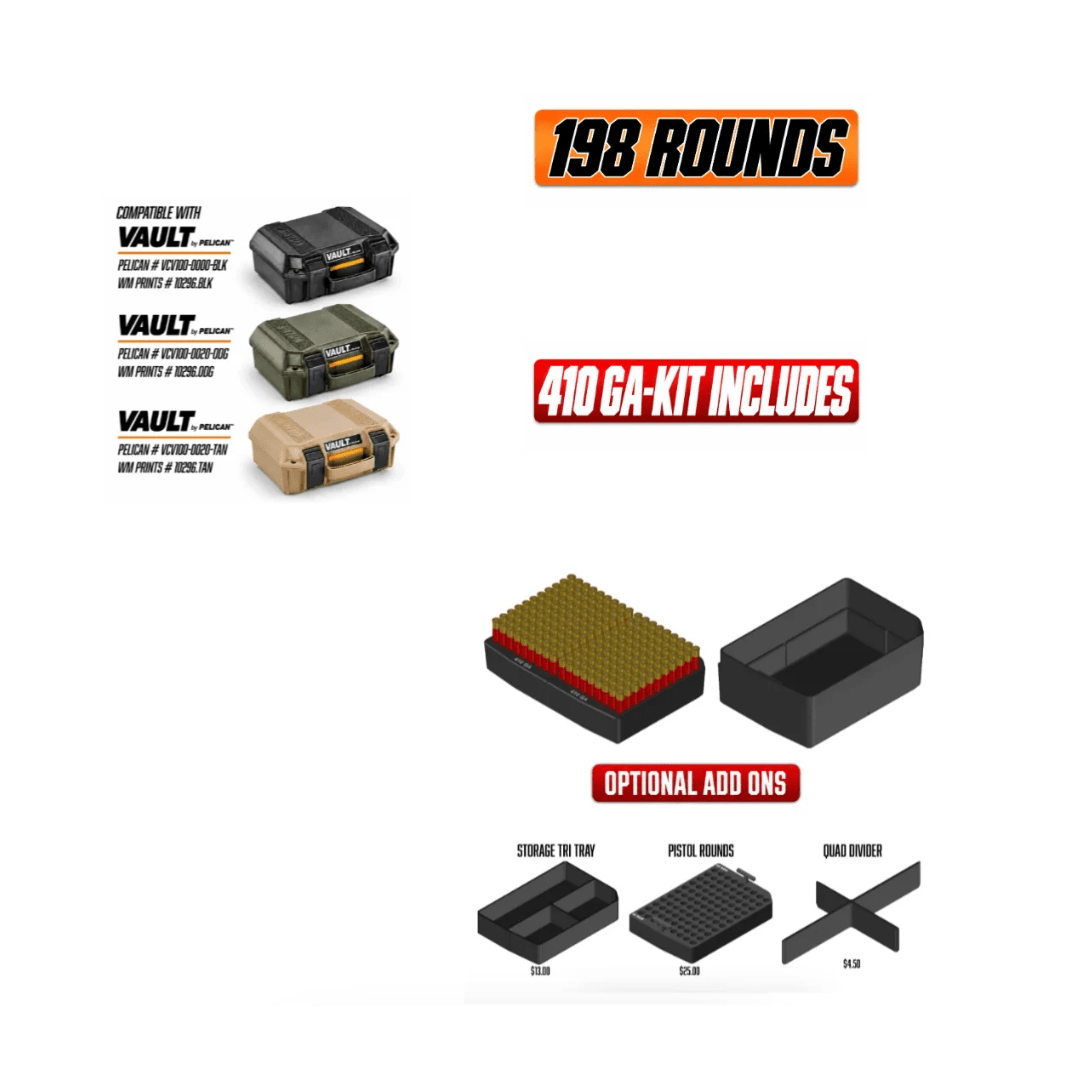 Made for Pelican Vault V100 Rifle Range kits. - WM Prints LLC