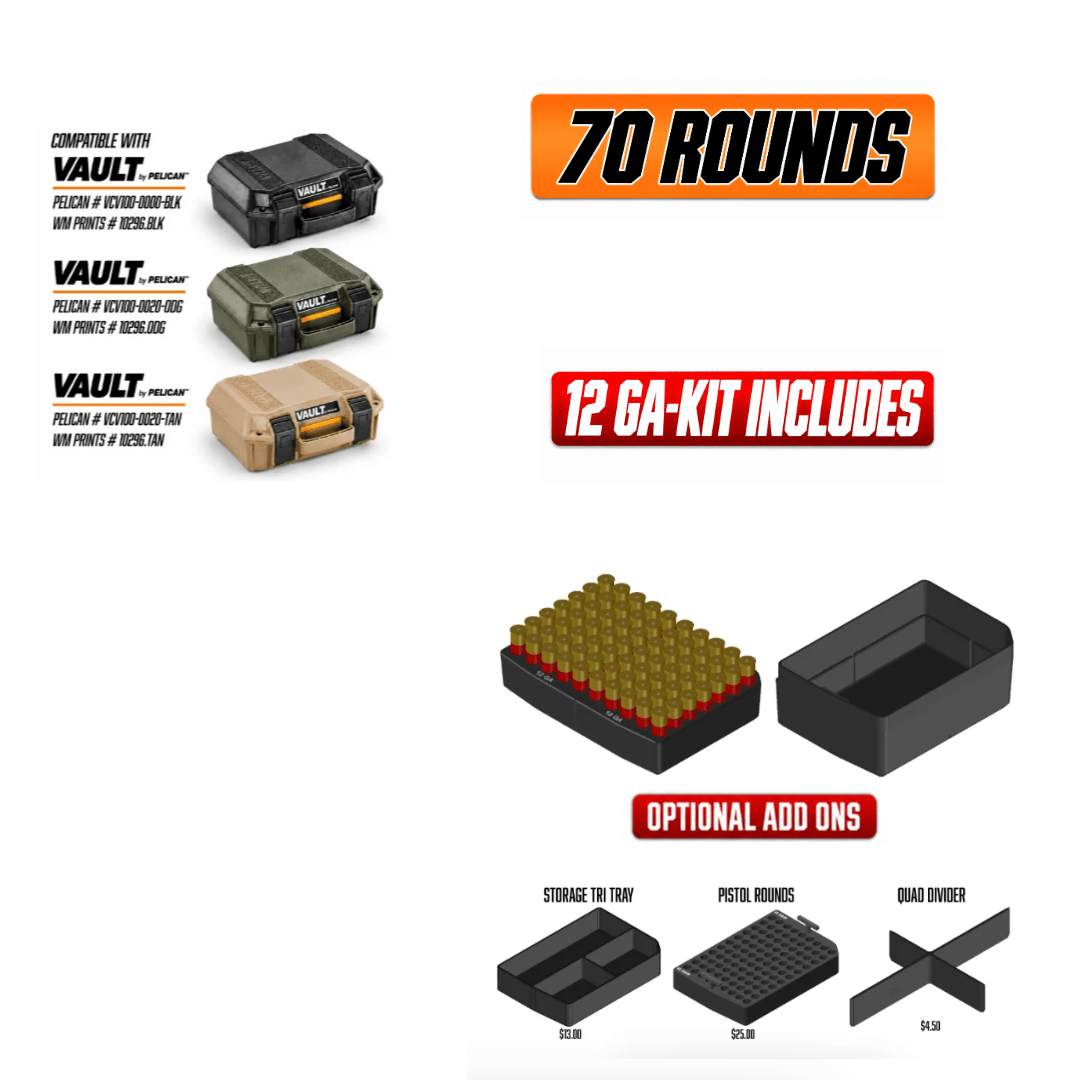 Made for Pelican Vault V100 Rifle Range kits. - WM Prints LLC