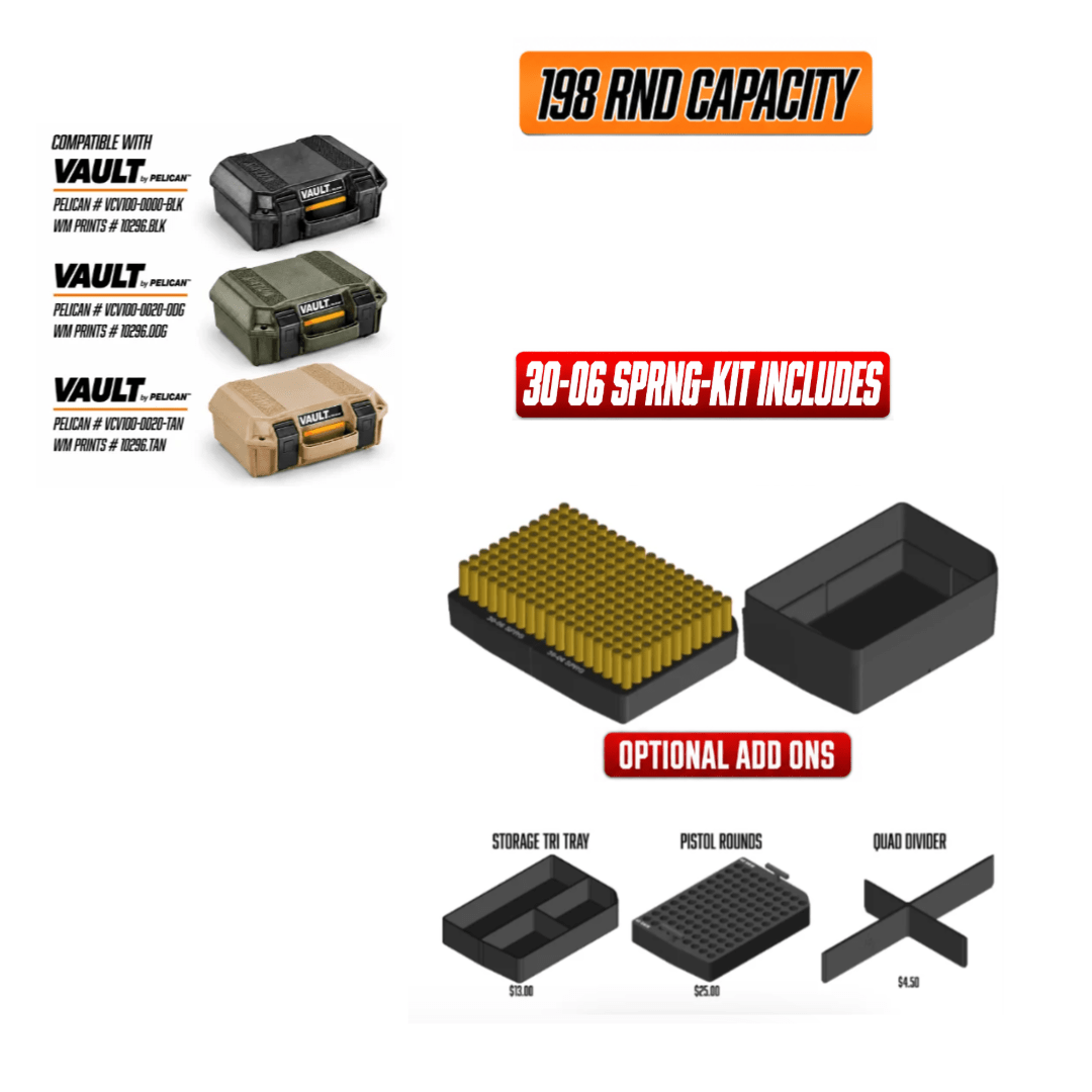 Made for Pelican Vault V100 Rifle Range kits. - WM Prints LLC