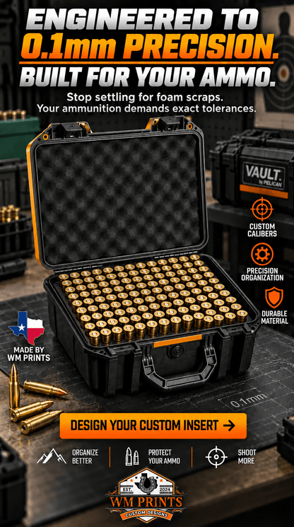 Made for Pelican™ Vault V300 Ammo Insert kits. - WM Prints LLC