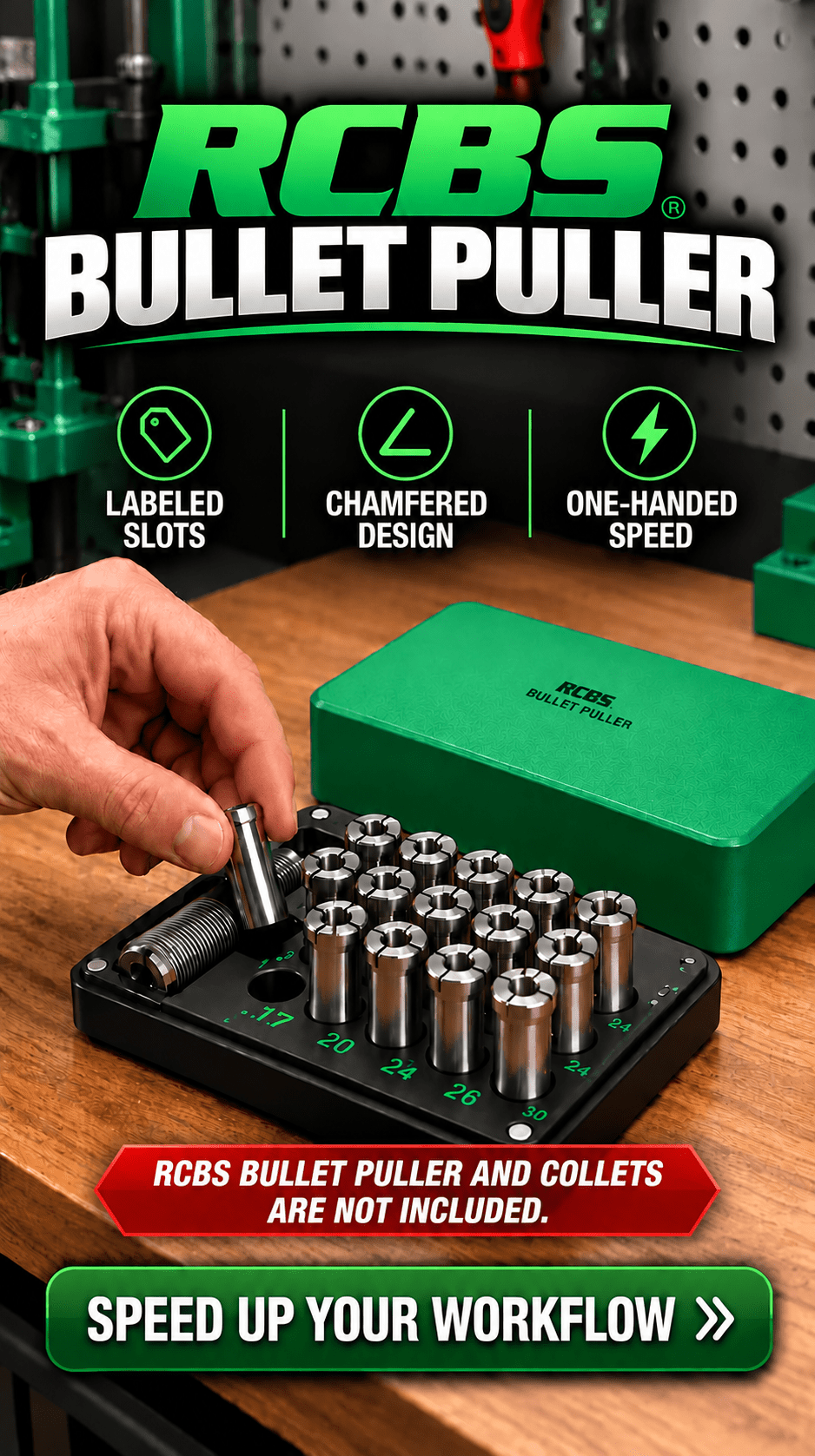 Made for RCBS Bullet Puller and Collets Storage Case - WM Prints LLC