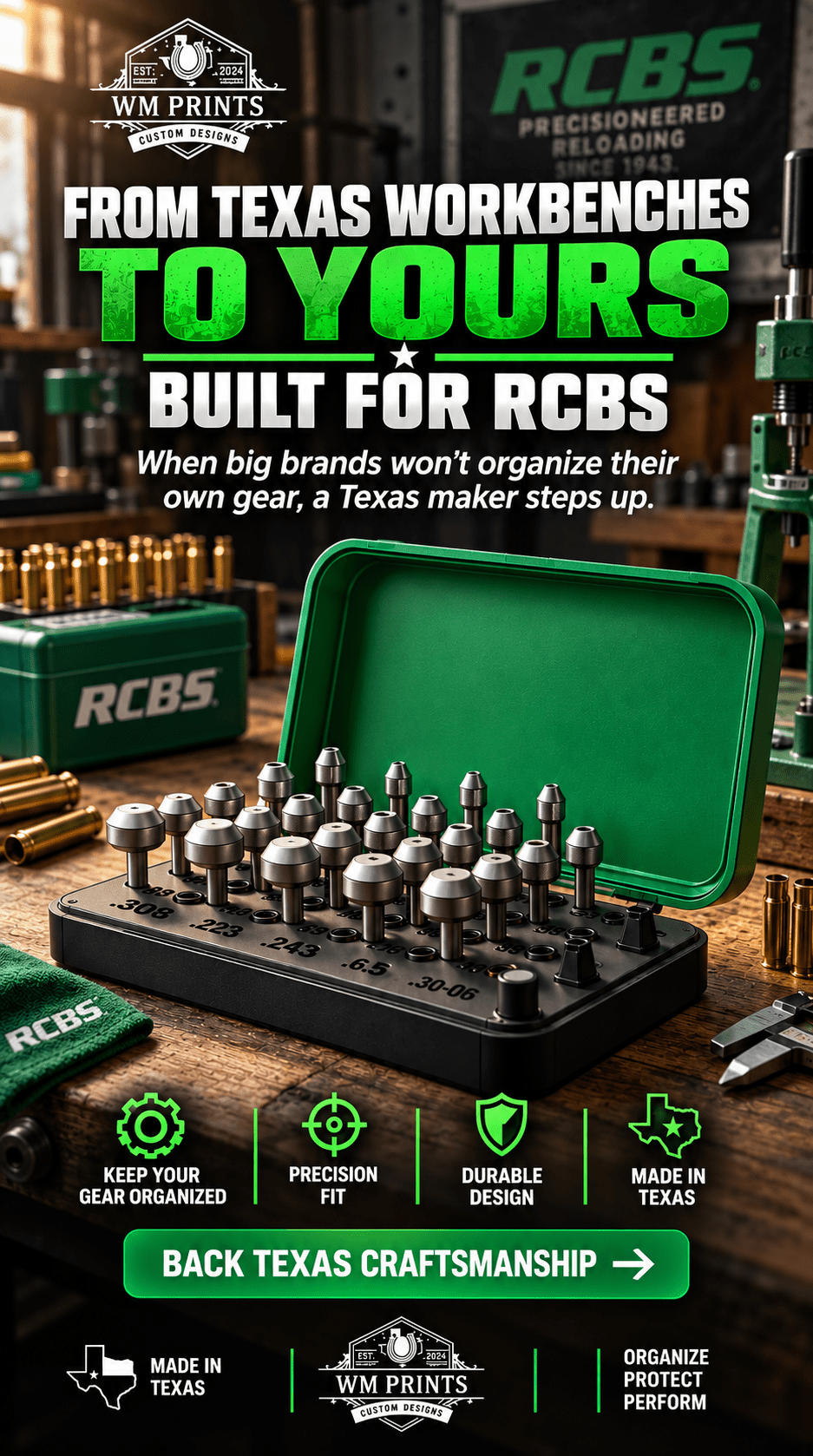 Made for RCBS Case Trimmer Pilots Holder. - WM Prints LLC