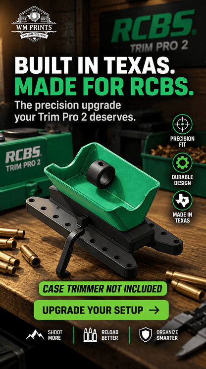 Made for RCBS style brass case trimming catcher, Trim Pro and Trim Pro 2. - WM Prints LLC