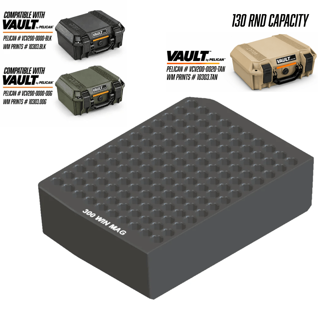 Made for Vault by Pelican™ V200 Left and Right Ammo inserts. - WM Prints LLC