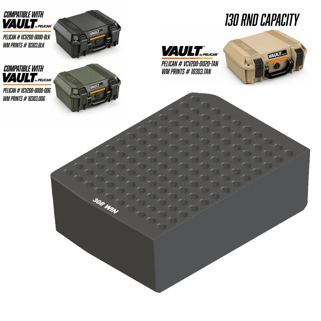 Made for Vault by Pelican™ V200 Left and Right Ammo inserts. - WM Prints LLC
