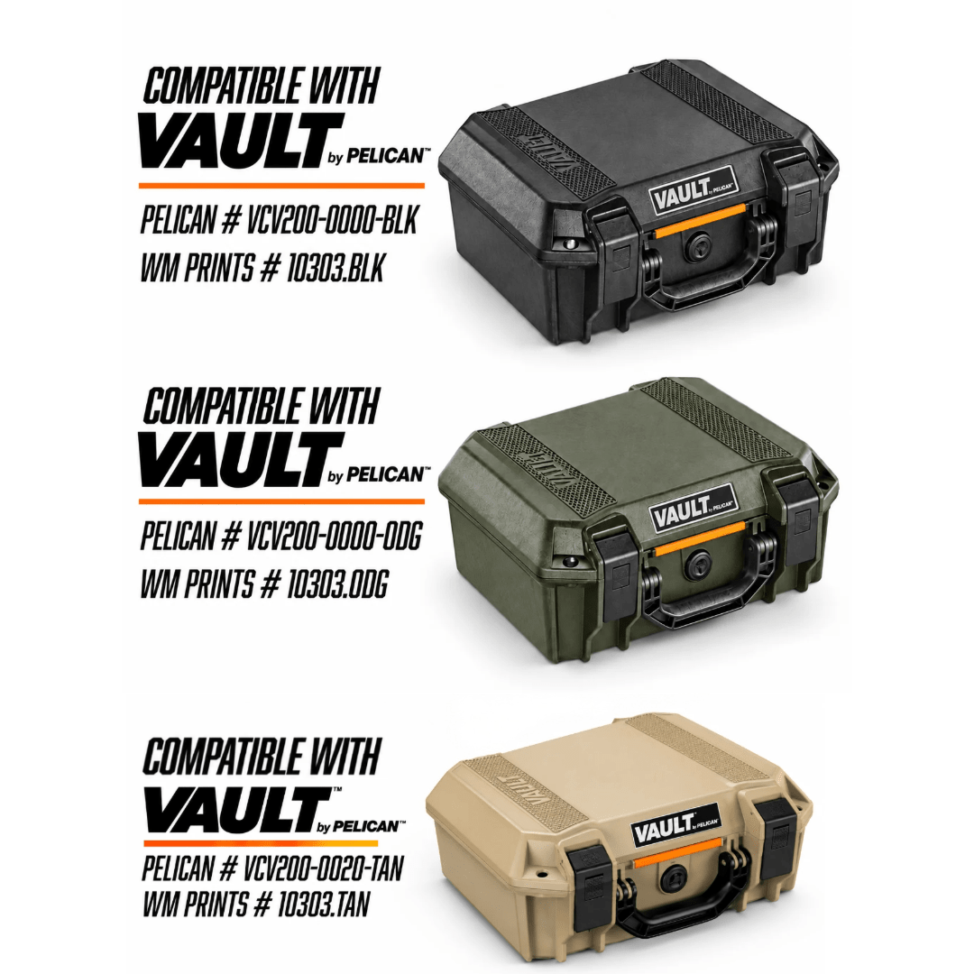 Made for Vault by Pelican™ V200 Left and Right Ammo inserts. - WM Prints LLC