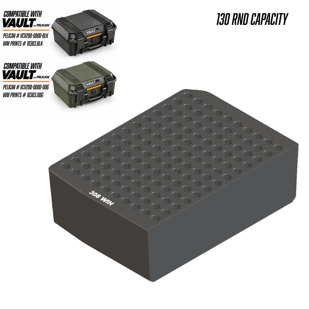 Made for Vault by Pelican™ V200 Left and Right Ammo inserts. - WM Prints LLC