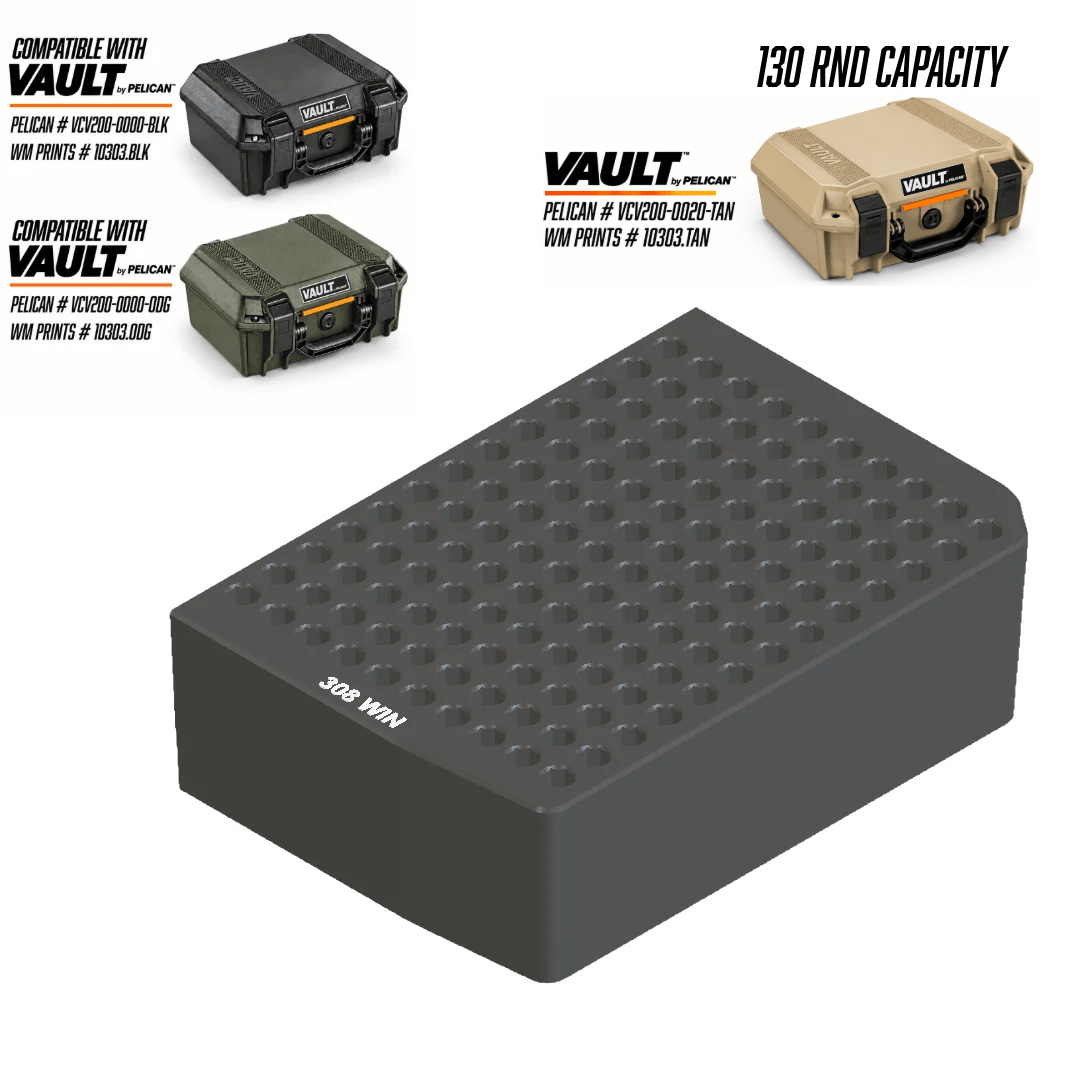Made for Vault by Pelican™ V200 Left and Right Ammo inserts. - WM Prints LLC