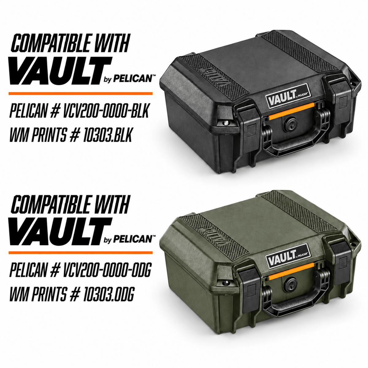 Made for Vault by Pelican™ V200 Rifle Range Kits. - WM Prints LLC