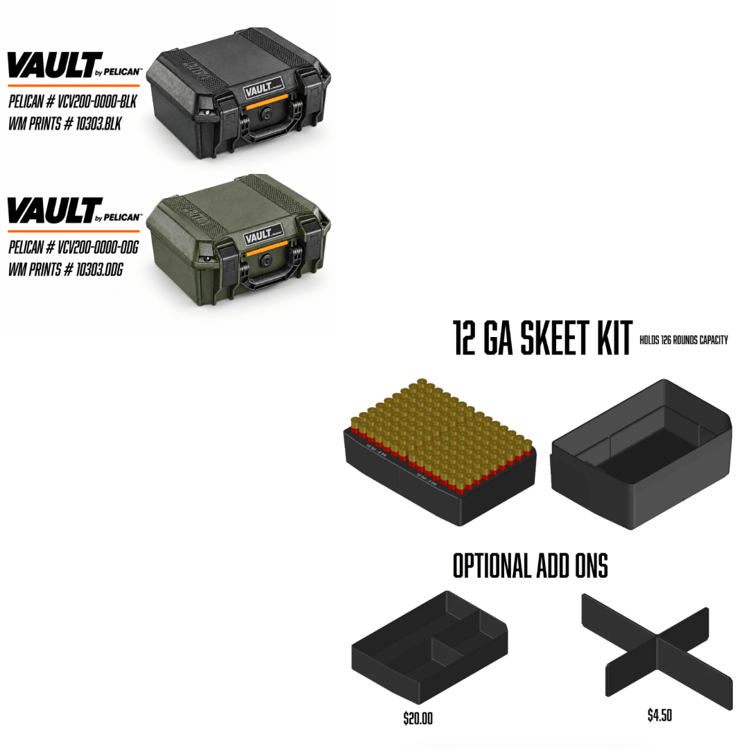 Made for Vault by Pelican™ V200 Rifle Range Kits. - WM Prints LLC