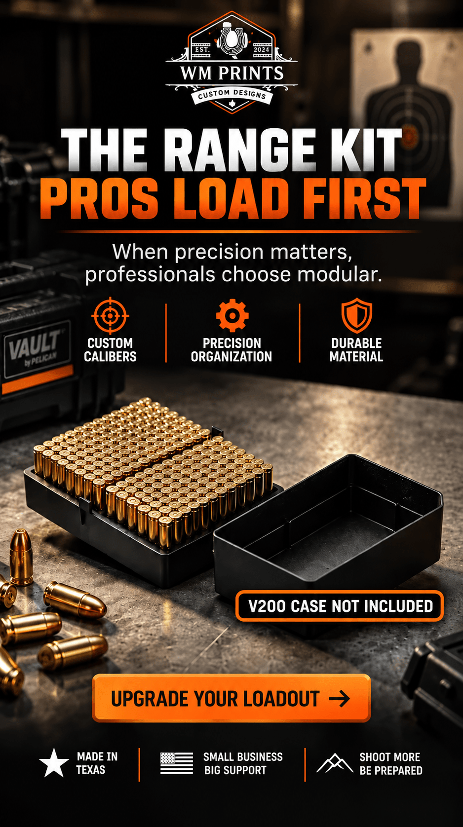 Made for Vault by Pelican™ V200 Rifle Range Kits. - WM Prints LLC