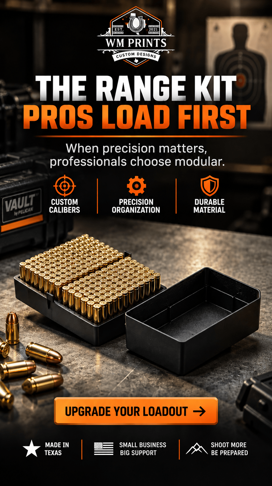 Made for Vault by Pelican™ V200 Rifle Range Kits. - WM Prints LLC