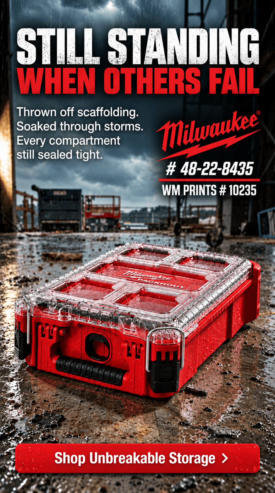 MILWAUKEE CASE, PACKOUT, COMPACT, 5 BIN - WM Prints LLC