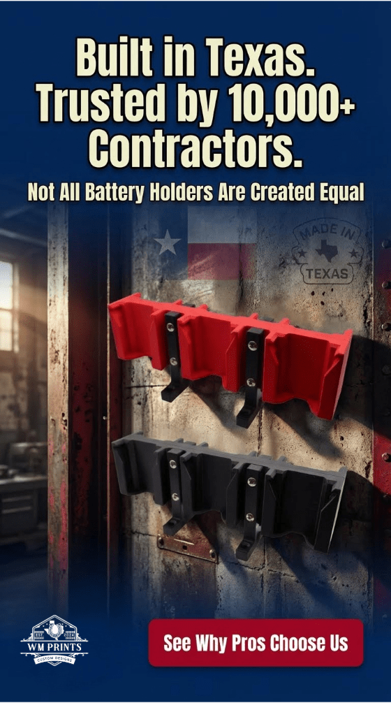 Milwaukee M18 battery holder - WM Prints LLC